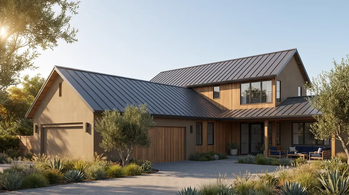 Modern home before solar installation